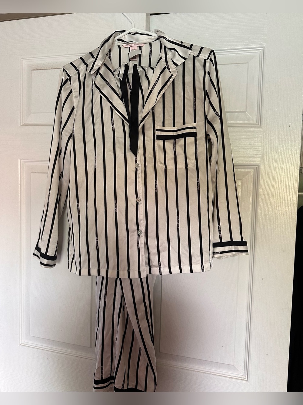 Victoria’s Secret Satin stripe logo PJ set